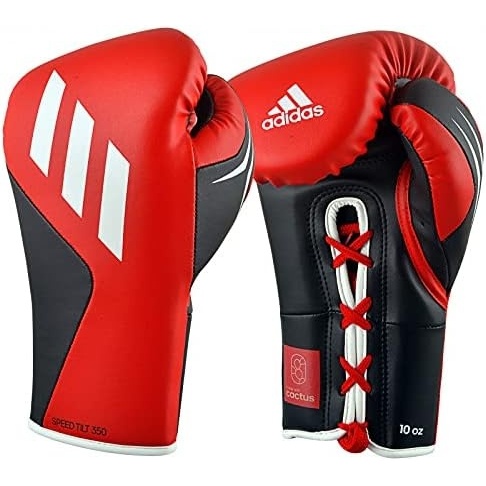 image:imageAdidas Tilt 350 Pro with Lace Closure  with New Tilt Technology  for Men Women Unisex  Sustainable Vegan Leather Boxing Kickboxing MMA Training GlovesRedBlack