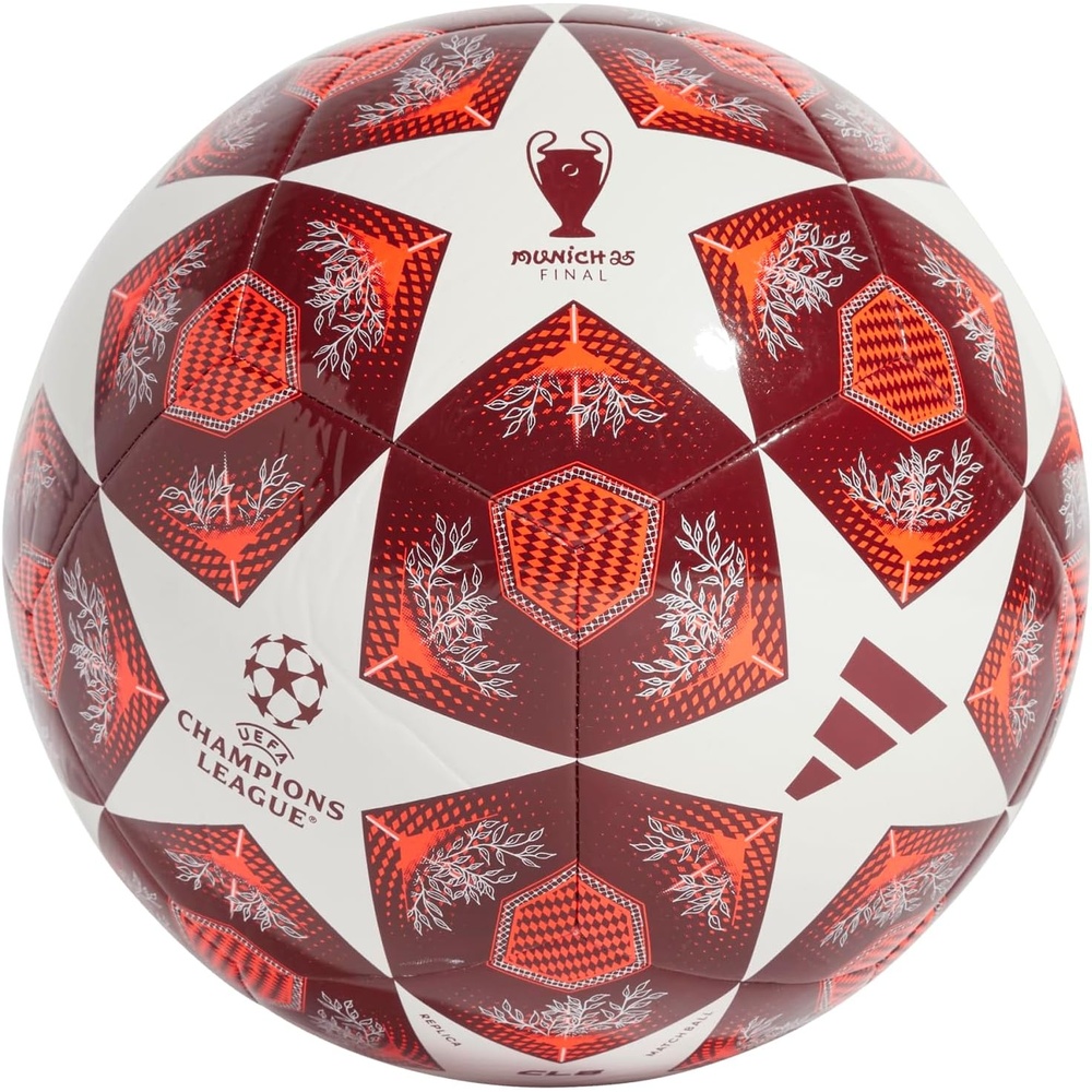 image:imageAdidas UEFA Champions League Soccer BallWhiteSolar RedCollegiate Burgundy