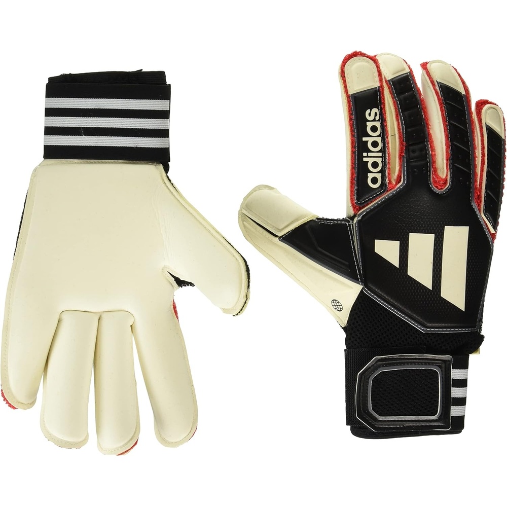 image:imageAdidas UnisexAdult Tiro Pro Goalie GlovesBlackWhiteIron Metallic