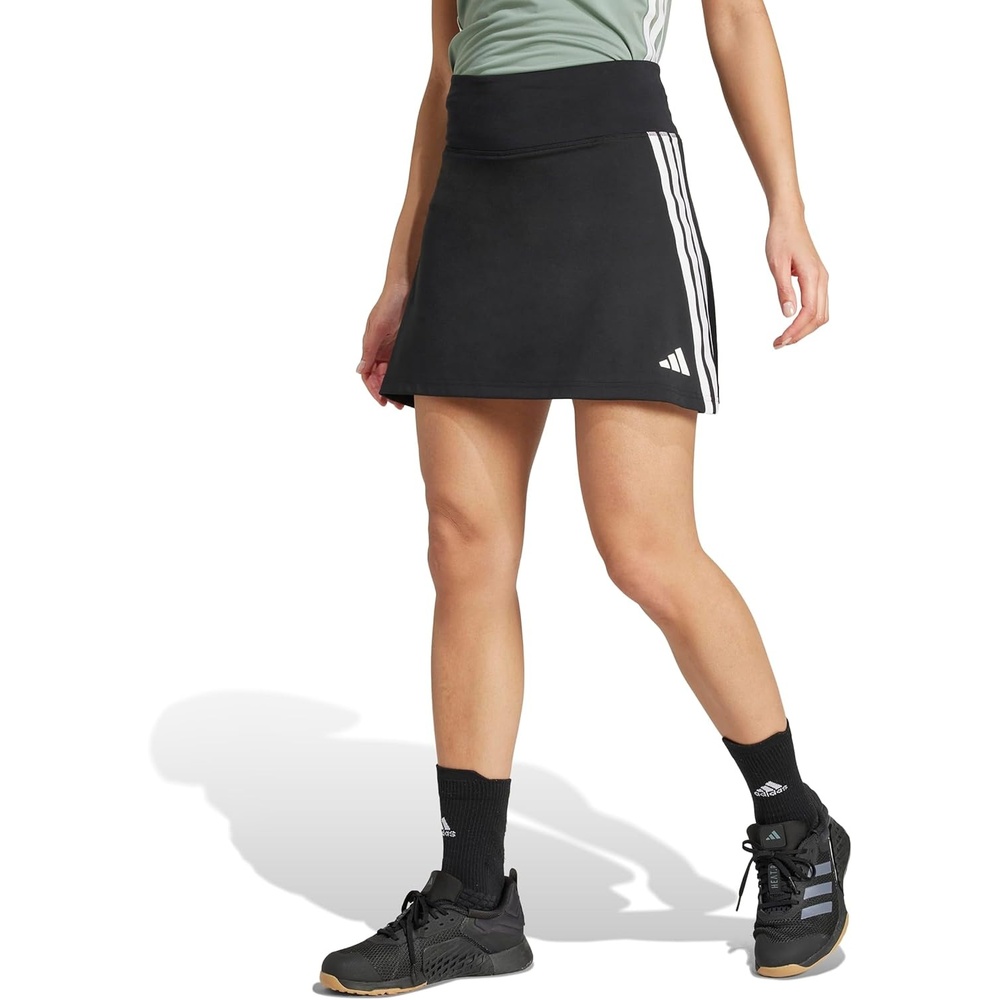 image:imageAdidas Womens Train Essentials 3Stripes Skort BlackWhite Medium