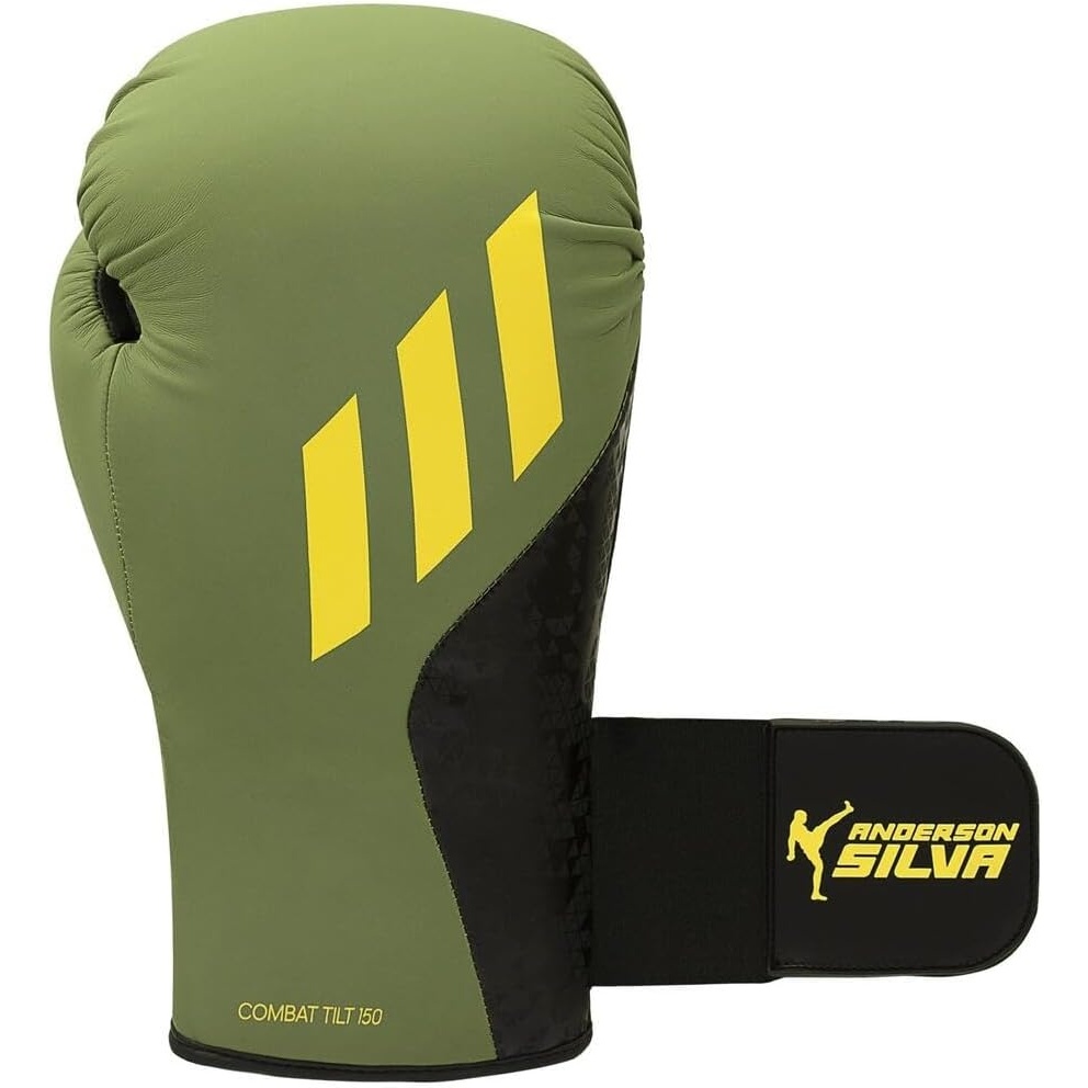 image:imageAdidas x Anderson Silva Tilt150 Boxing Gloves Premium PU Shell Enhanced Wrist Support Optimal Punch Alignment for Men Women Kids Boxing Kickboxing MMA Punching Gloves MMA GlovesOrbit GreenBlackYellowCamo