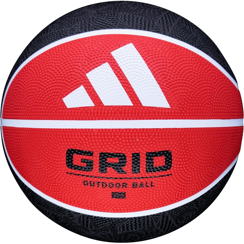 image:imageadidas  Grid  Recreational Rubber Basketball  Durable for Outdoor amp Indoor PlayBlackRed
