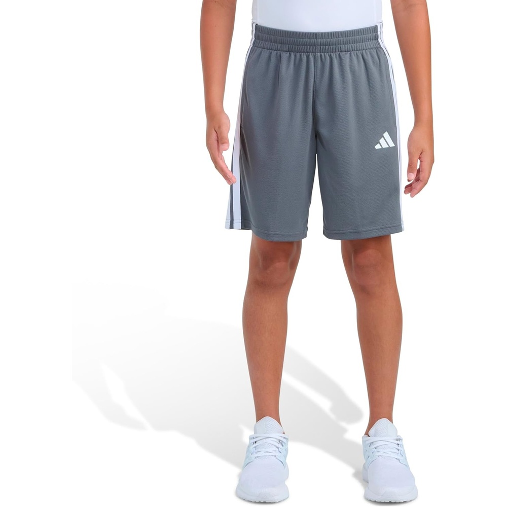 image:imageadidas 3Stripe Mesh Athletic ShortsDark Grey