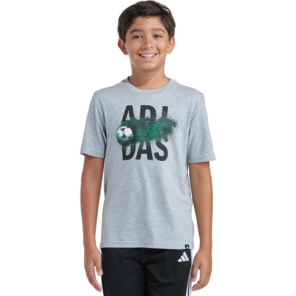 image:imageadidas Baby Boys Short Sleeve Soccer Motion Heather TeeMedium Grey Heather
