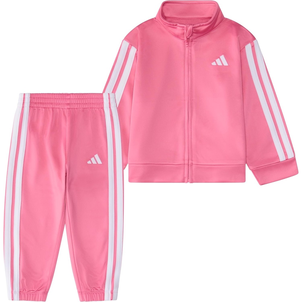 image:imageadidas Baby Girls Zip Front Classic Tricot Jacket and Joggers SetPink