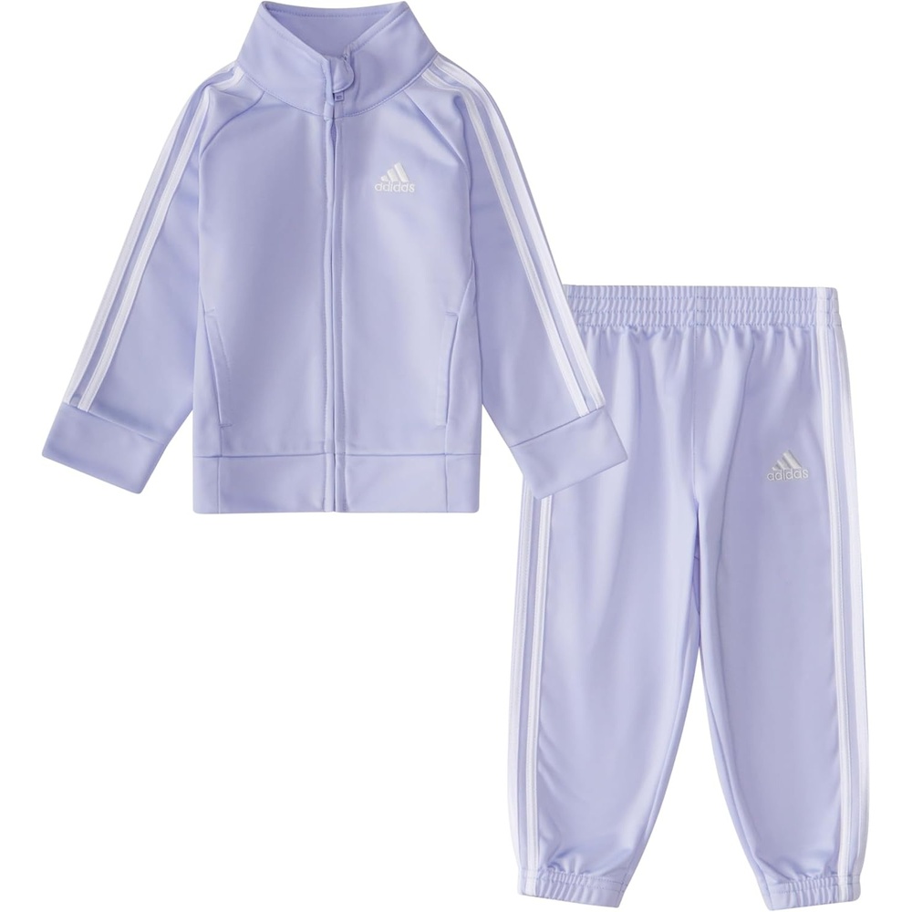 image:imageadidas Baby Girls Zip Front Classic Tricot Jacket and Joggers SetViolet Tone Purple