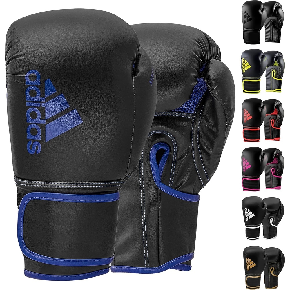 image:imageadidas Boxing Gloves  Hybrid 80  for Boxing Kickboxing MMA Bag Training amp Fitness  Boxing Gloves for Men amp Women  Weight 14 oz BlackBlue