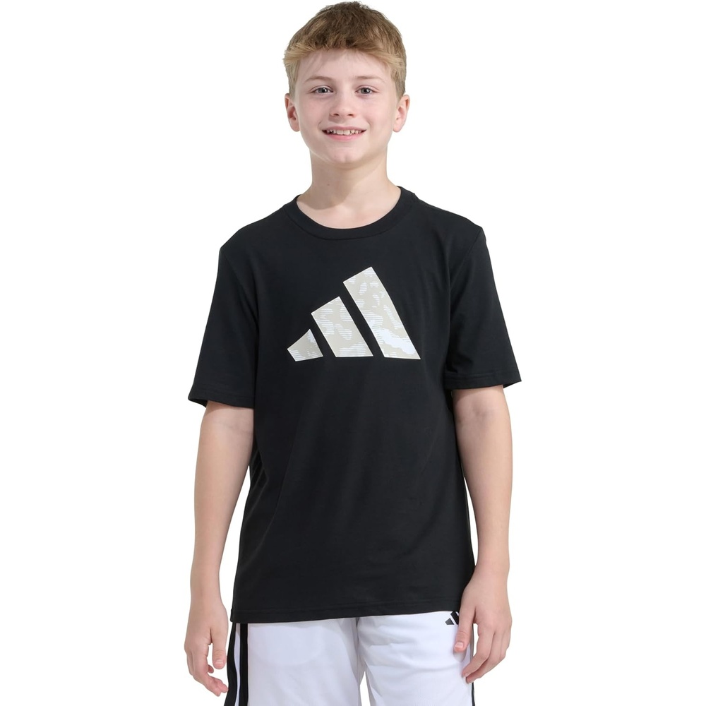 image:imageadidas Boys Short Sleeve TShirt Camouflage Logo TeeBlack