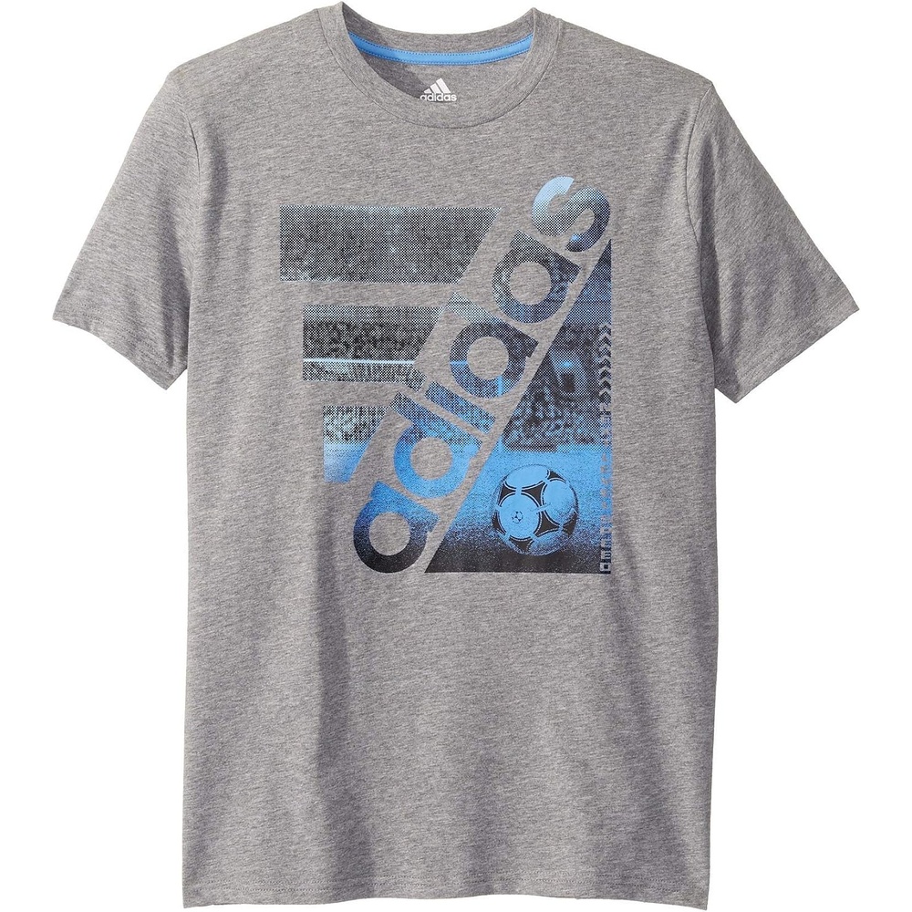 image:imageadidas Boys Short Sleeve World Cup Two Color Logo TeeCourt Gradient Grey Heather