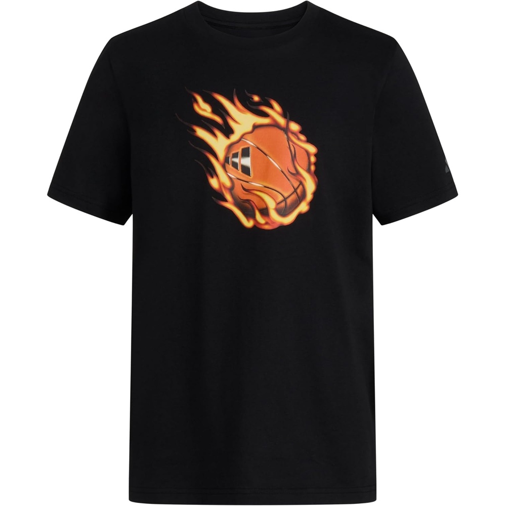 image:imageadidas Boys Short Sleeve World Cup Two Color Logo TeeNew Black Basketball
