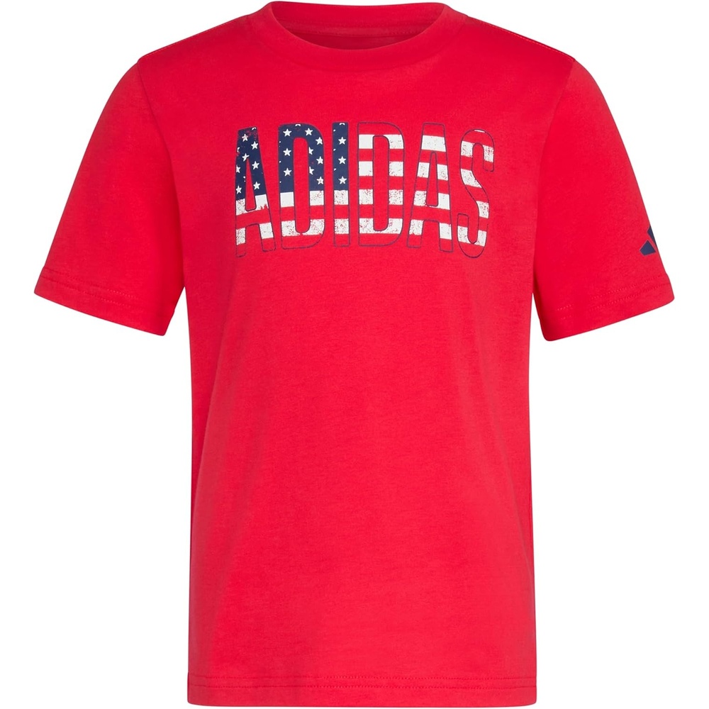 image:imageadidas Boys Short Sleeve World Cup Two Color Logo TeeRedNavy