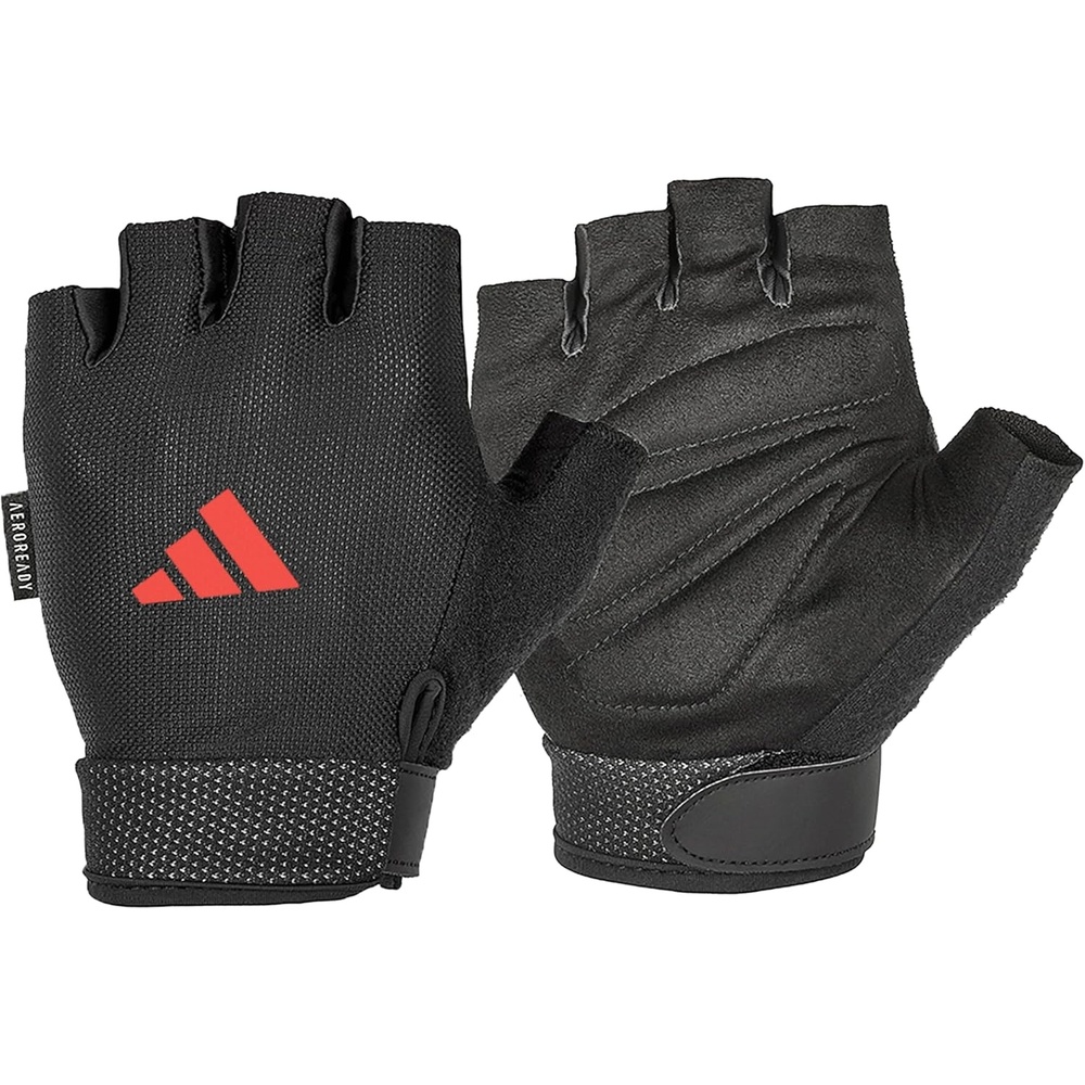 image:imageadidas Essential Training amp Weightlifting Gloves Fingerless Workout GlovesRed