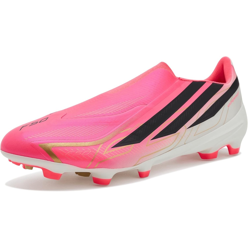 image:imageadidas F50 Hyperfast League Laceless Firm Ground Soccer CleatsSolar TurboCore BlackGold Metallic