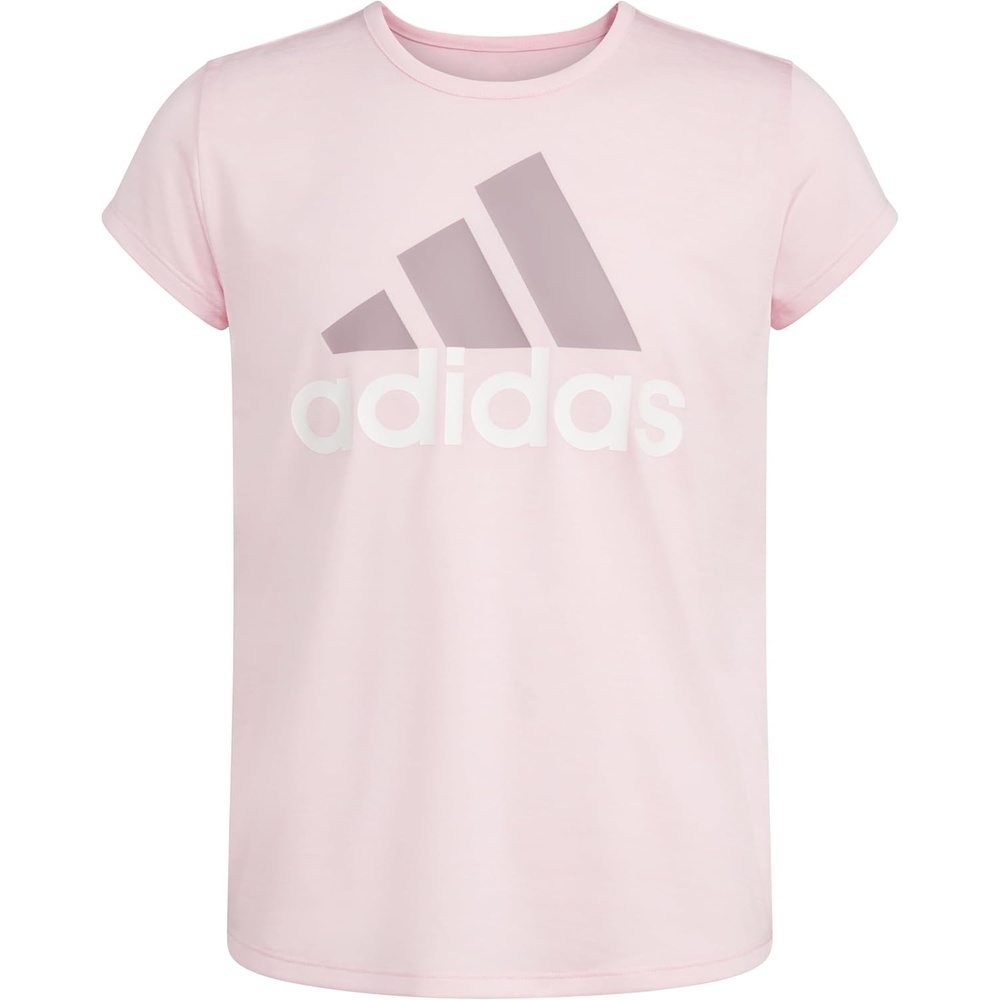 image:imageadidas Girls Short Sleeve Scoop Neck Tee TShirtClear Pink Heather