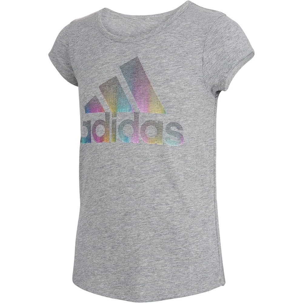 image:imageadidas Girls Short Sleeve Scoop Neck Tee TShirtMedium Grey Heather
