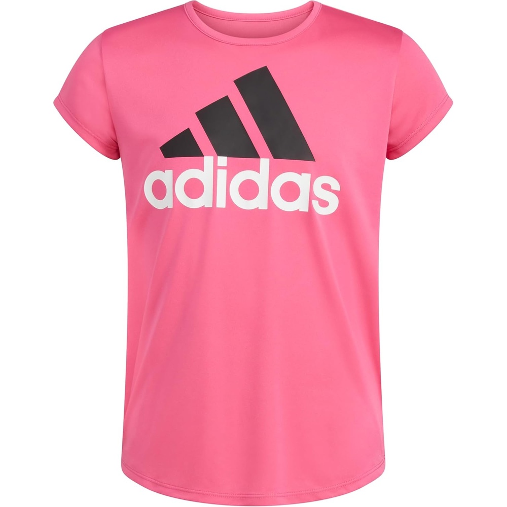 image:imageadidas Girls Short Sleeve Scoop Neck Tee TShirtPulse Magenta