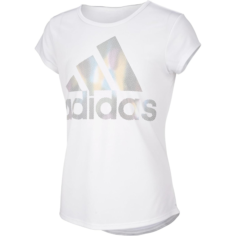 image:imageadidas Girls Short Sleeve Scoop Neck Tee TShirtWhite