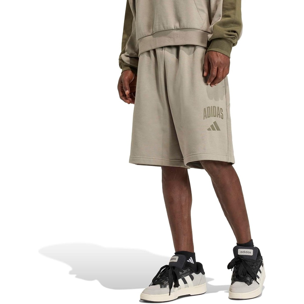 image:imageadidas Mens Collegiate Fleece ShortsSilver PebbleOlive Strata