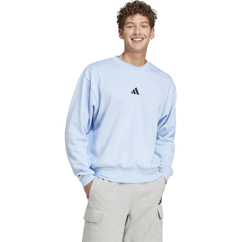 image:imageadidas Mens Essentials FeelCozy Fleece SweatshirtGlow BlueBlack