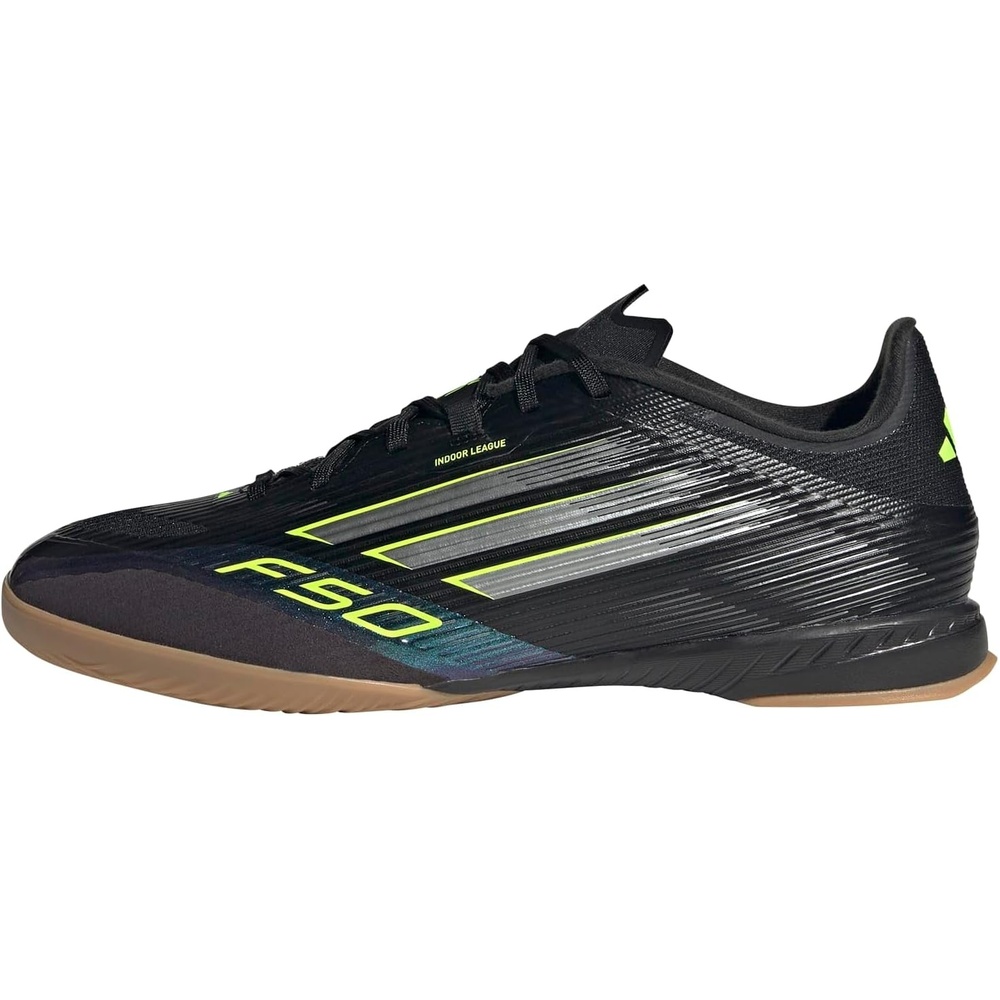 image:imageadidas Mens F50 League Indoor Soccer ShoesBlackIron MetallicLucid Lemon