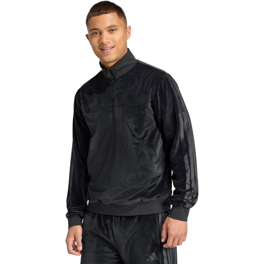 image:imageadidas Mens House of Tiro Velour Halfzip Track TopBlack