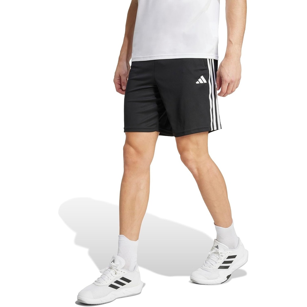image:imageadidas Mens Size Essentials Pique 3Stripes Training Shorts BlackWhite XLargeTall