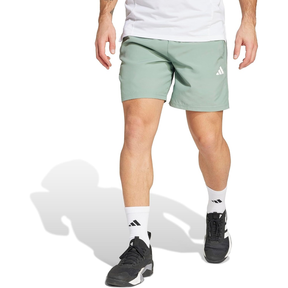 image:imageadidas Mens Train Essentials Woven ShortsSilver GreenWhite