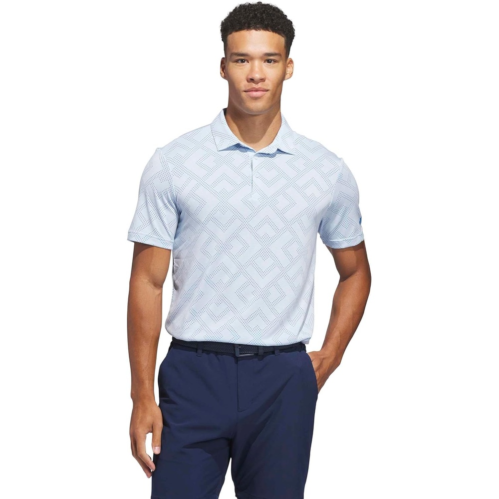 image:imageadidas Mens Ultimate365 Jacquard Climacool Polo ShirtCrystal Sky  Lucid Ray Blue