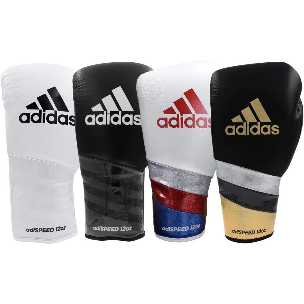 image:imageadidas Speed 500 Pro Boxing Gloves  Genuine Leather Training Gloves for Men amp Women LaceUp Heavy Bag amp Kickboxing GlovesBLACKGOLDSILVER