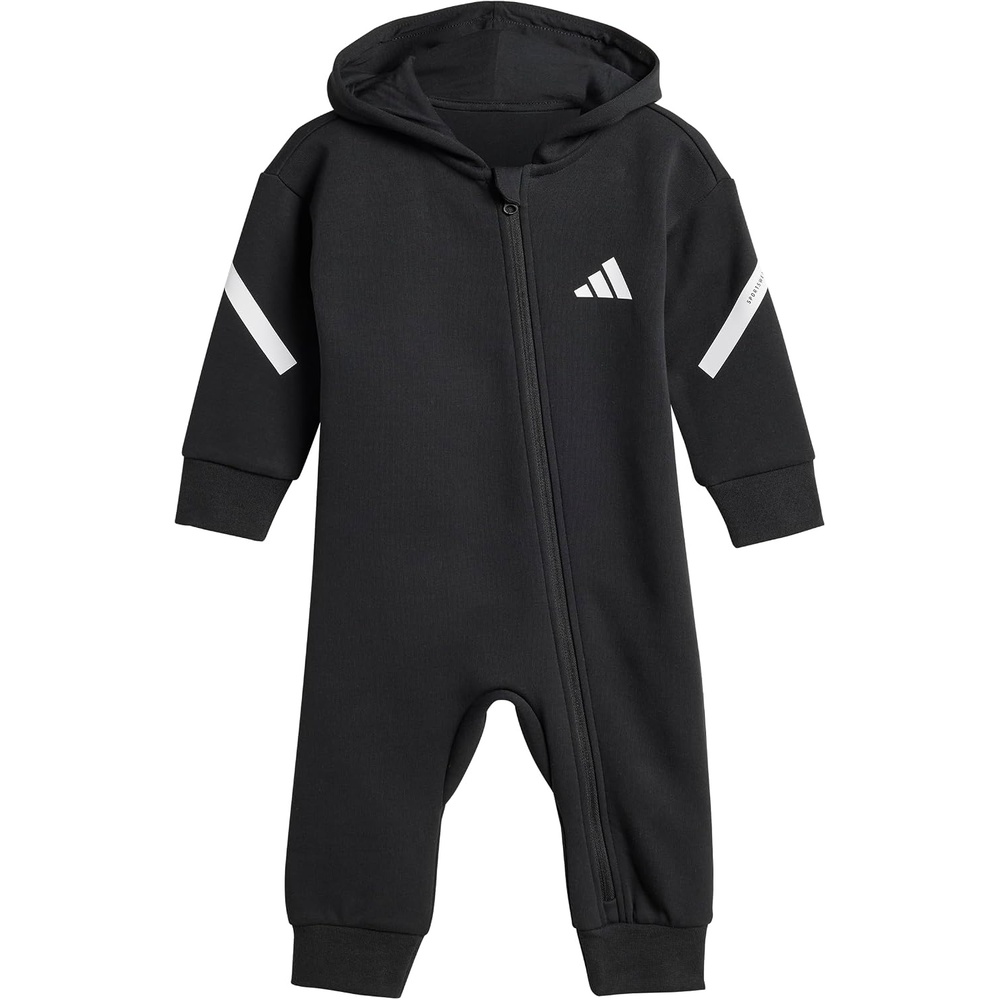 image:imageadidas Unisex Baby Zne Fullzip Hooded OnesieBlackWhite