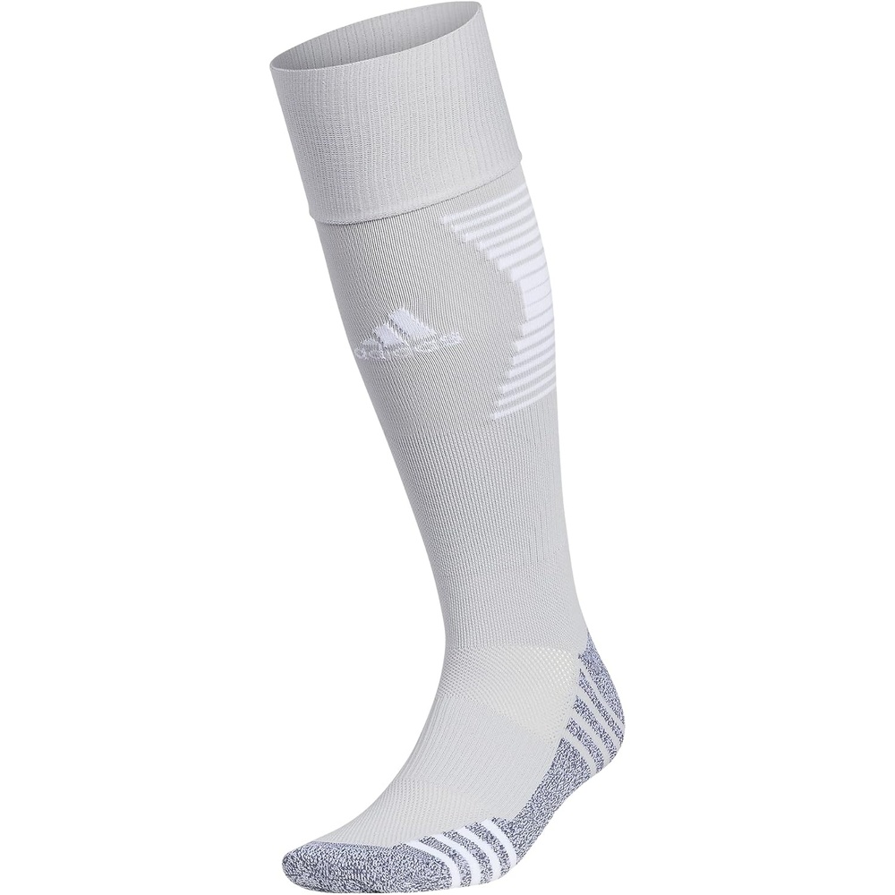 image:imageadidas Unisex Team Speed Soccer Socks or Calf Sleeves 1 Pair OvertheCalf3Light GreyWhite