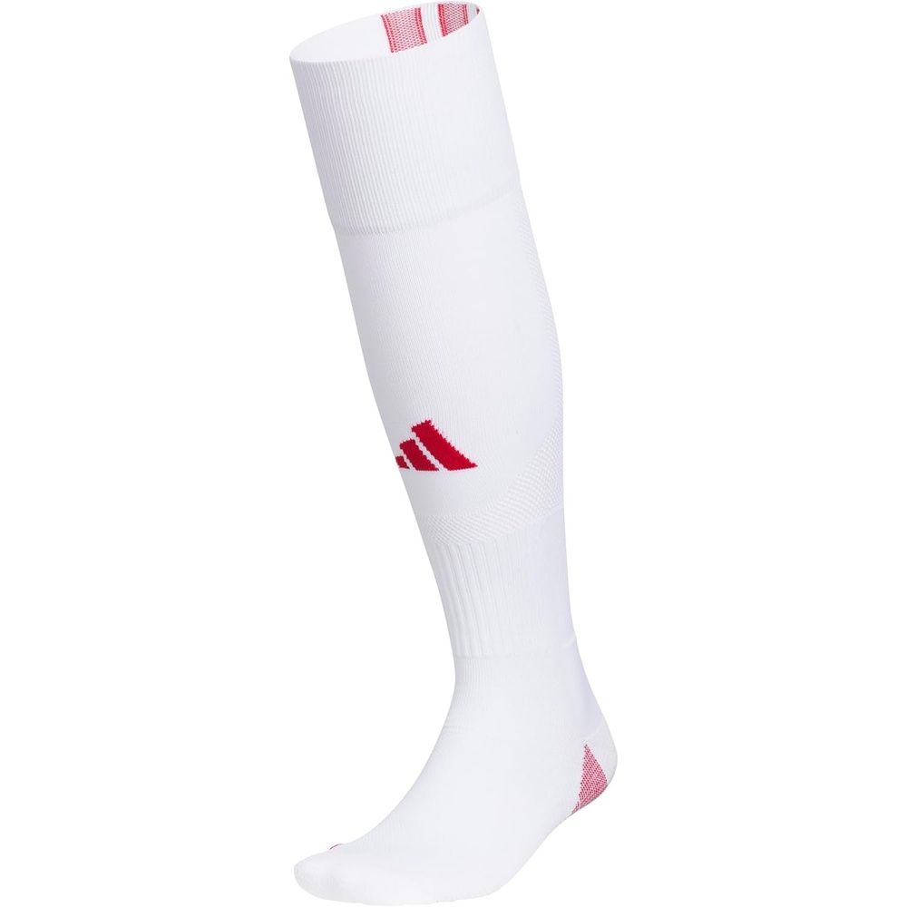 image:imageadidas Unisex Team Speed Soccer Socks or Calf Sleeves 1 Pair OvertheCalfWhiteTeam Power Red 25Sock