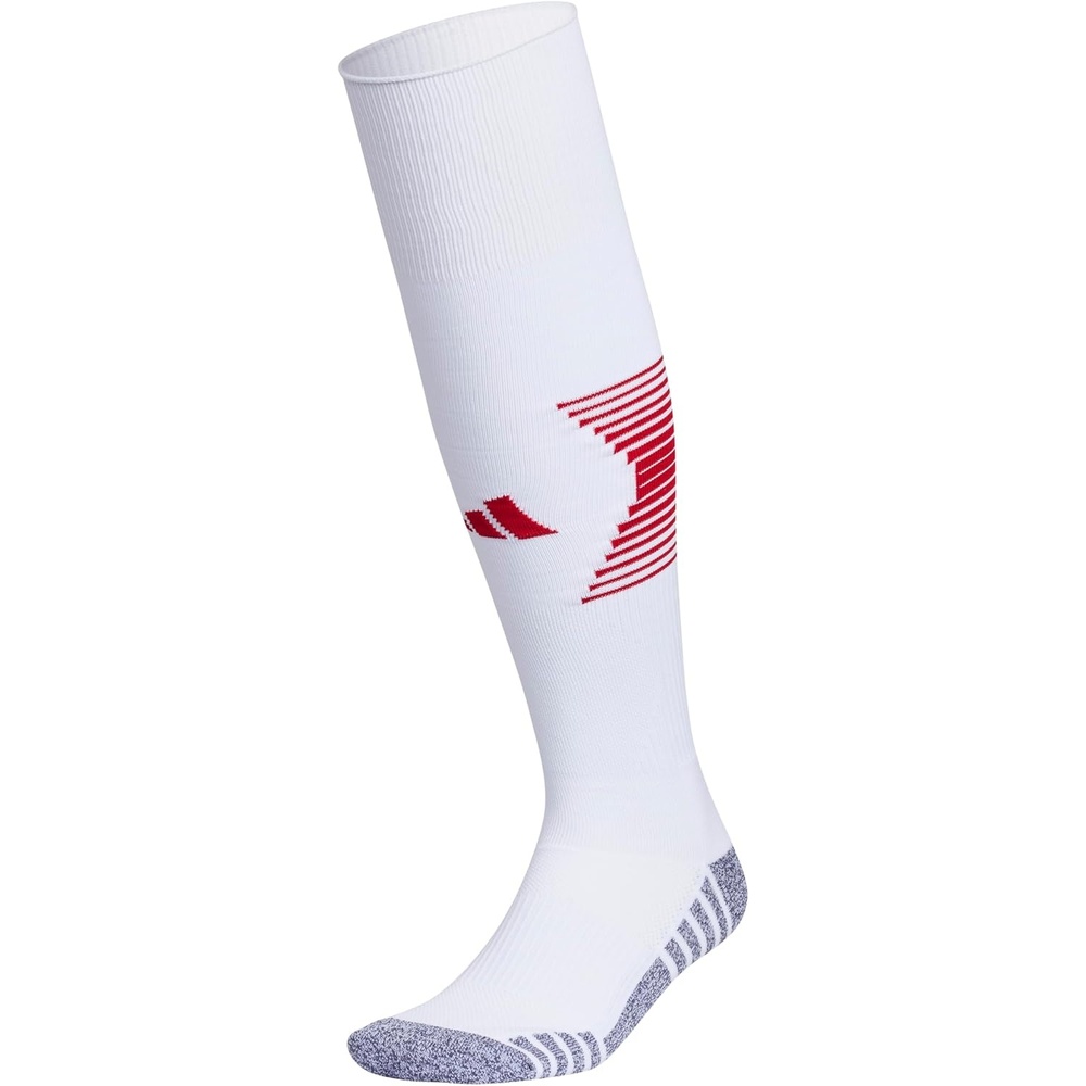 image:imageadidas Unisex Team Speed Soccer Socks or Calf Sleeves 1 Pair OvertheCalfWhiteTeam Power Red4Sock