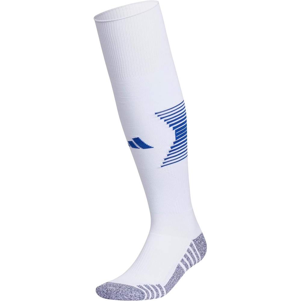 image:imageadidas Unisex Team Speed Soccer Socks or Calf Sleeves 1 Pair OvertheCalfWhiteTeam Royal Blue4Sock