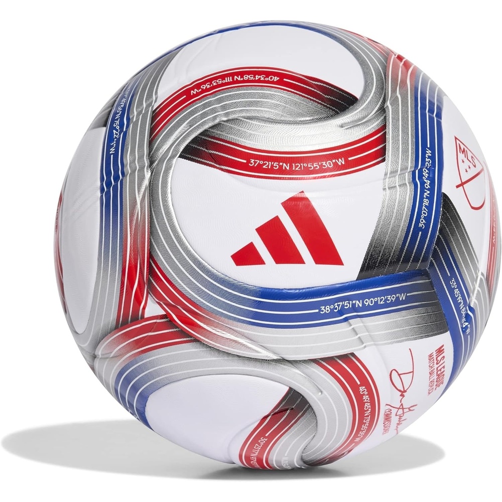 image:imageadidas UnisexAdult 2026 Major League Soccer League Nativo Ball WhiteTeam Royal BlueRedSilver Metallic 4