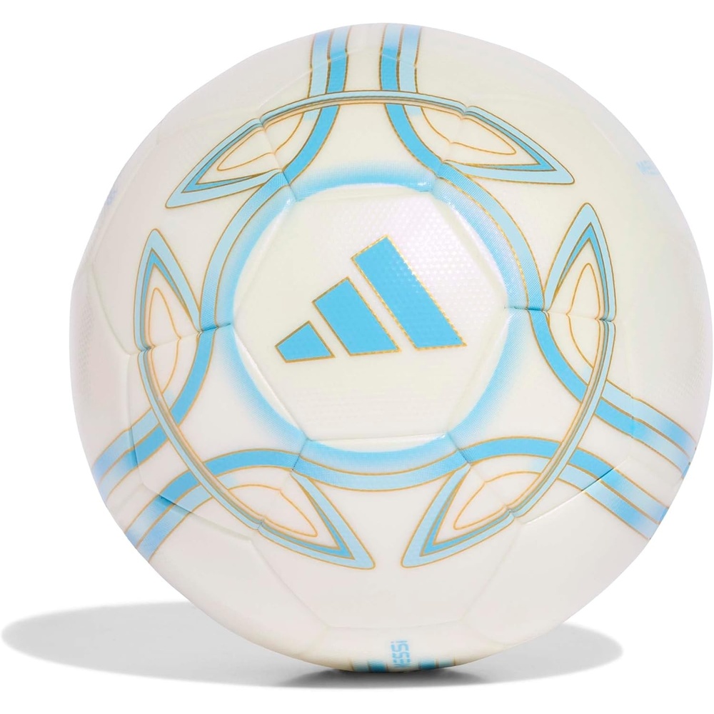 image:imageadidas UnisexAdult Messi League Soccer BallIvorySemi Blue BurstIcey BlueGold Metallic
