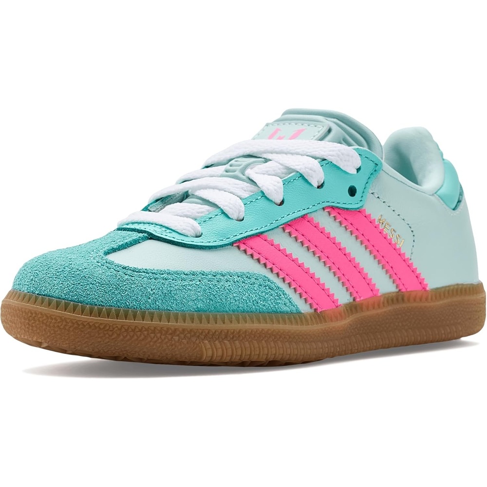 image:imageadidas UnisexChild Samba Messi Indoor Soccer Shoes Little KidHalo MintLucid PinkFlash Aqua