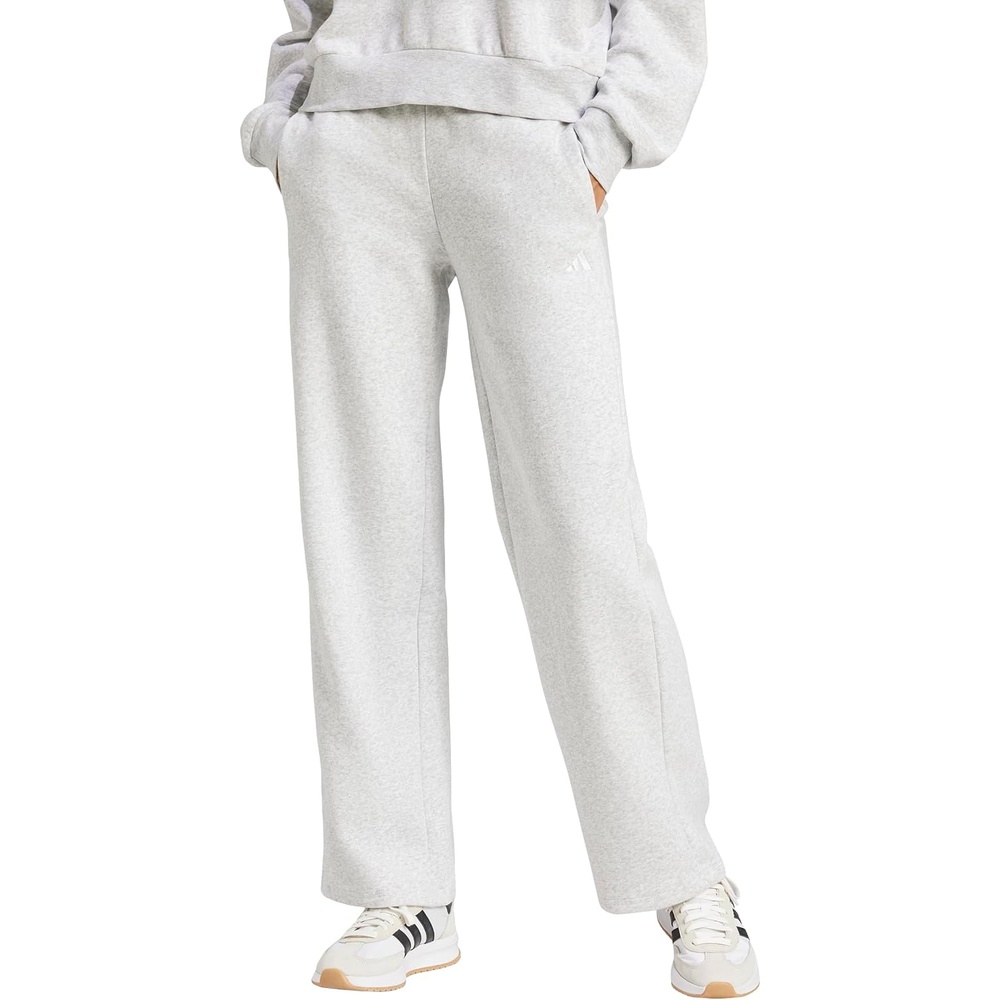 image:imageadidas Womens Essentials Small Logo FeelCozy Open Hem PantsLight Grey HeatherWhite