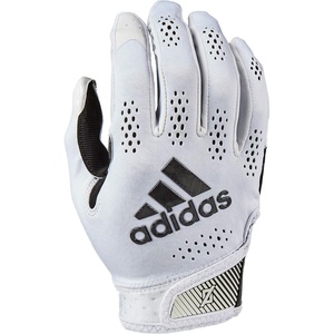 Adidas Adizero 11 Adult Football Receiver Glove, Multiple Colors & Sizes(White/Black)