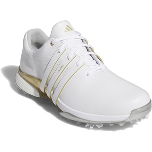 Adidas Mens Tour360 24 Golf Shoes(Footwear White/Gold Metallic/Silver Metallic)