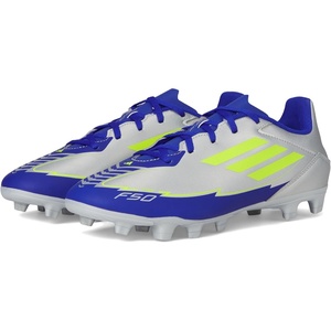 Adidas Unisex-Adult F50 Club Messi Firm Ground/Multi Ground(Silver Metallic/Solar Yellow/Lucid Blue)