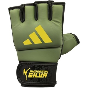 Adidas x Anderson Silva Everyday Use Training and Grappling Gloves – MMA Fight Style, PU Outer Shell, Tested and Designed by the Legend(Orbit Green/Black/Yellow)