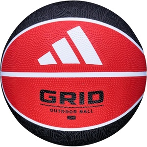adidas | Grid | Recreational Rubber Basketball | Durable for Outdoor & Indoor Play(Black/Red)