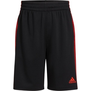 adidas 3-Stripe Mesh Athletic Shorts(Black/Red)