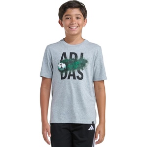 adidas Baby Boys’ Short Sleeve Soccer Motion Heather Tee(Medium Grey Heather)