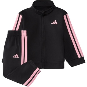 adidas Baby Girl’s Zip Front Classic Tricot Jacket and Joggers Set(Black/Light Pink)