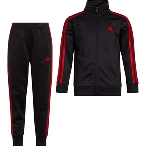 adidas Boys 2 Piece Classic Tricot Track Set(Black With Scarlet)