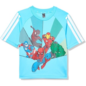 adidas Boys Marvel Spider-man T-Shirt(Bright Cyan/White/Multicolor)