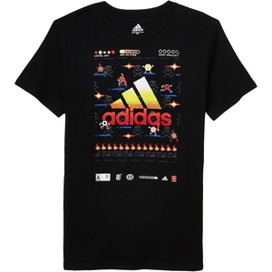 adidas Boys Short Sleeve World Cup Two Color Logo Tee(8-bit Game Time Black)