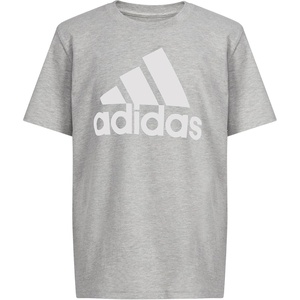 adidas Boys Short Sleeve World Cup Two Color Logo Tee(Light Grey Heather)